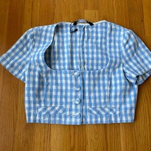 Zara structured crop button up
